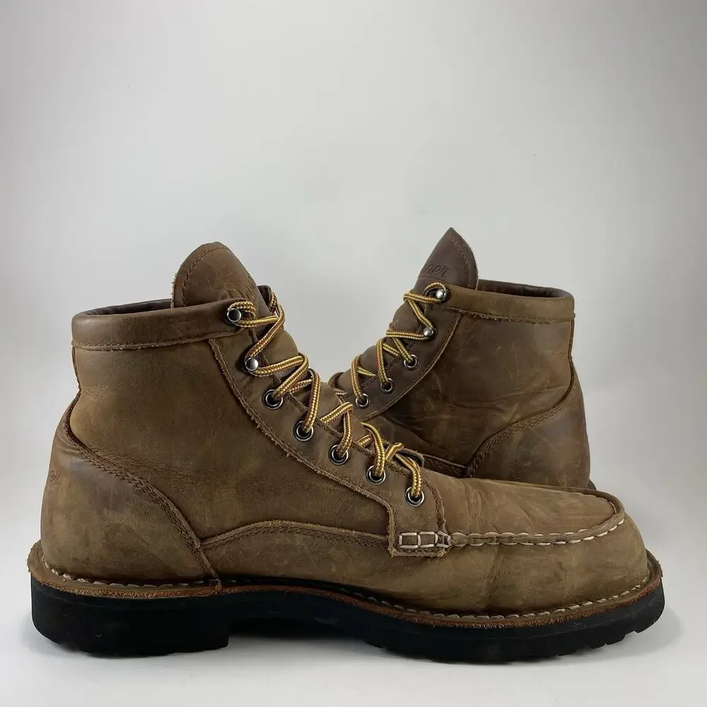 Danner Bull Run Moc Toe Boots Mens Size 10.5 D Brown Leather 6